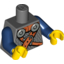 Набор LEGO Torso - Viking Mail Armour with 2 Shoulder Rondels and Crossed Belts Print / Dark Blue Arms / Yellow Hands, Темный сине-серый