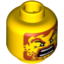 Набор LEGO Minifig Head - Brown Beard with Stubble, Yelling Mouth Print [Blocked Open Stud], Желтый