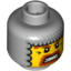Набор LEGO Minifig Head Chain Mail Balaclava, Brown Beard and Eyebrows, Gritted Teeth, White Pupils Print [Blocked Open Stud], Светлый сине-серый