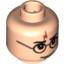 Набор LEGO Minifig Head Glasses with Lightning Bolt on Forehead, Eyebrows Above Glasses Print (HP Harry) [Blocked Open Stud], Light Flesh