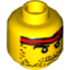 Набор LEGO Minifig Head Male Headband Red and Stubble Beard Print [Blocked Open Stud], Желтый