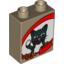 Набор LEGO Duplo Brick 1 x 2 x 2 with Cat, Biscuits and Food Bowl Print, Dark Tan