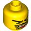 Набор LEGO Minifig Head Moustache Open Mouth, Goatee, V Brow Eyes Print [Blocked Open Stud], Желтый