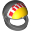 Набор LEGO Minifig Helmet Standard with Small Red Stripe Print, Темный сине-серый