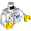 Набор LEGO Torso Hospital EMT Star of Life, Open Collar, Buttons, Pocket Pen Print / White Arms / Yellow Hands, Белый