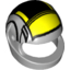 Набор LEGO Minifig Helmet Standard with Black and Yellow B-Wing Pilot Print, Светлый сине-серый