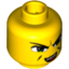 Набор LEGO Minifig Head Dual Sided - Green Eyes with Smirk / Open Mouth Smirk Print [Ha-Ya-To] [Blocked Open Stud], Желтый