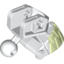 Набор LEGO Bionicle Head Connector Block (Piraka) with Glow In Dark Teeth Print, Белый