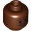 Набор LEGO Minifig Head Moustache Thin, Standard Grin, Eyebrows, Small Eyelashes Print (SW Lando) [Blocked Open Stud], Красно-коричневый