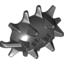 Набор LEGO Minifig Weapon - Spiked Ball Half with 2 Axle Holes, Черный