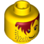 Набор LEGO Minifig Head Male Red-Brown Hair over Eye, One Eyebrow, Stubble, White Pupils Print [Blocked Open Stud], Желтый