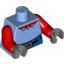 Набор LEGO Torso SpongeBob with High Waist Blue Pants, Red Neck, Shirt Collar Print / Red Arms / Dark Bluish Gray Hands, Medium Blue