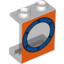 Набор LEGO Panel 1 x 2 x 2 with Porthole Blue on Orange Background Print, Trans-Clear
