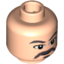 Набор LEGO Minifig Head Male Gray Moustache, Goatee, and Eyebrows Print [Blocked Open Stud], Light Flesh