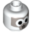 Набор LEGO Minifig Head  - Firebender with Gray Mask and Black Eyes Print [3828 / 3829] [Blocked Open Stud], Белый