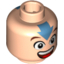 Набор LEGO Minifig Head Male - Eyes and Mouth Wide Open, Blue Arrow on Forehead, Square on Back Print [Aang 3828 / 3829] [Blocked Open Stud], Light Flesh