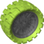 Набор LEGO Wheel 72 x 34, with Lime Tire 72 x 34 Balloon Offset Tread, Pearl Dark Gray