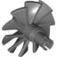 Набор LEGO Jet Engine Fan with 10 Blades and Technic Pin, Темный сине-серый
