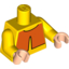 Набор LEGO Torso Avatar Orange Overshirt Print / Yellow Arms / Light Flesh Hands, Желтый