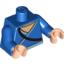 Набор LEGO Torso Avatar White Robe Trim and Belt, Brown Strap with Boomerang on Back Print / Blue Arms / Light Flesh Hands [3828], Голубой