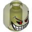 Набор LEGO Minifig Head with Red Eyes, Eyebrows, White Teeth and Grin Print [Joker's Bomb] [Hollow Stud], Trans-Neon Green