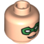 Набор LEGO Minifig Head with Mask Br.Green with Eyeholes and Smile Print [Blocked Open Stud], Light Flesh