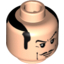 Набор LEGO Minifig Head Moustache Thin, Laugh Lines, Sideburns, White Pupils Print (Alfred the Butler) [Blocked Open Stud], Light Flesh