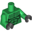 Набор LEGO Torso Batman Muscles Outline with Scales Print / Green Arms / Black Hands, Зеленый