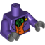 Набор LEGO Torso Batman Suit with Orange Vest, Green Tie, Yellow Flower Print / Dark Purple Arms / Dark Bluish Gray Hands, Темно-фиолетовый