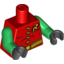 Набор LEGO Torso Batman 'R' Symbol, Yellow Clasps and Belt Print / Green Arms / Black Hands, Красный