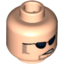 Набор LEGO Minifig Head Glasses with Black Sunglasses, Partially Open Mouth, Sideburns and Stubble Print [Blocked Open Stud], Light Flesh