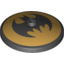 Набор LEGO Dish 4 x 4 Inverted [Radar] with Gold Inverse Batman Logo Print, Черный