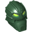 Набор LEGO Minifig Head Modified Bionicle Inika Toa Kongu with Lime Eyes Print, Темно-зеленый