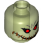 Набор LEGO Minifig Head - Red Eyes, Teeth and Wide Stitched Smile Print [Blocked Open Stud], Glow In Dark Trans