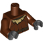 Набор LEGO Torso Batman Ripped Neck with Straw and Rope Belt Print / Reddish Brown Arms / Black Hands, Красно-коричневый