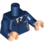 Набор LEGO Torso Suit with 2 Buttons, Gray Sides, Black Centerline Print / Dark Blue Arms / Light Flesh Hands, Темно-синий