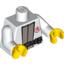 Набор LEGO Torso Exo-Force with Red Symbol, Light Bluish Gray Undershirt and Black Belt Print / White Arms / Yellow Hands, Белый