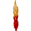 Набор LEGO Bionicle Weapon Toa Flame Sword 2 x 12 with Two Holes, Marbled Yellow Pattern, Красный