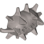 Набор LEGO Minifig Weapon - Spiked Ball Half with 2 Axle Holes, Pearl Light Gray