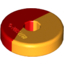Набор LEGO Minifig Disc 2 x 2 with Marbled Red / Yellow Pattern, Красный