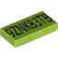 Набор LEGO Tile 1 x 2 Engraved Code for 8104-1, Лайм