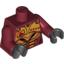 Набор LEGO Torso Exo-Force Gold Body Armor with Four Stars and Composite Armour Print / Dark Red Arms / Black Hands, Темно-красный