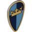 Набор LEGO Minifig Shield - Ovoid with Crown on Dark/Med Blue Quarters Print, Светлый сине-серый