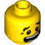 Набор LEGO Minifig Head Dual Sided Black Eyebrows, Pupils / Mouth Open Scared Print [Hollow Stud], Желтый