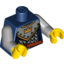 Набор LEGO Torso Castle Fantasy Era Scale Mail, Crown on Collar Print / Light Bluish Gray Arms / Yellow Hands, Темно-синий