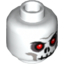 Набор LEGO Minifig Head Skull Evil with Scowl Black Print, Red Eyes Print [Blocked Open Stud], Белый
