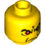 Набор LEGO Minifig Head Male Angry Eyebrows and 1 Red Eye, White Pupils Print [Blocked Open Stud], Желтый