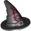 Набор LEGO Minifig Hat, Wizards with Silver Buckle, Skull and Lightning Bolts Print, Черный