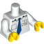 Набор LEGO Torso Boat Anchor Logo, Blue Tie, Two Pockets Print / White Arms / Yellow Hands, Белый