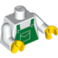 Набор LEGO Torso Overalls Green Print / White Arms / Yellow Hands, Белый